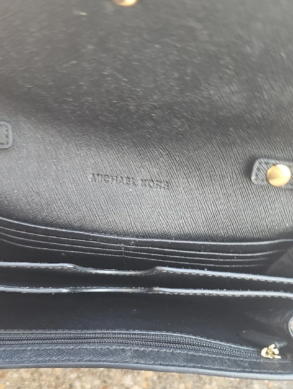 Michael Kors Jet Set Black Crossbody Wallet with Gold Chain Saffiano Leather